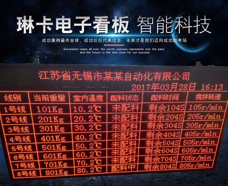 無錫市某某自動(dòng)化有限公司物料生產(chǎn)看板